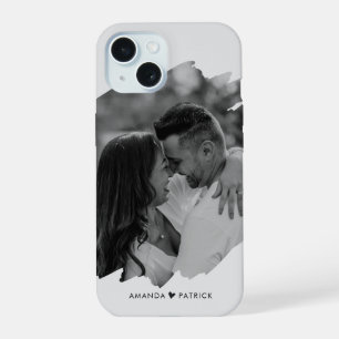 Coque iPhone 15 Saint-Valentin personnalisé Couple Photo Moderne