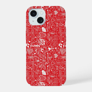 Coque iPhone 15 Saint-Valentin rétro