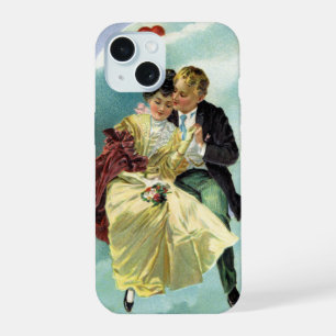Coque iPhone 15 Saint-Valentin victorien d'amour et de romance vin