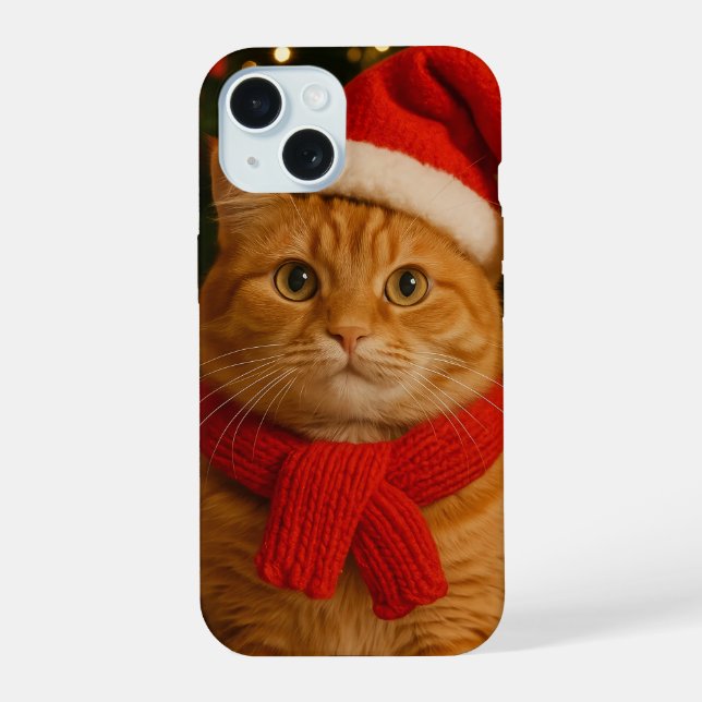 Coque iPhone 15 Santa Cat iPhone 15 Case (Verso)