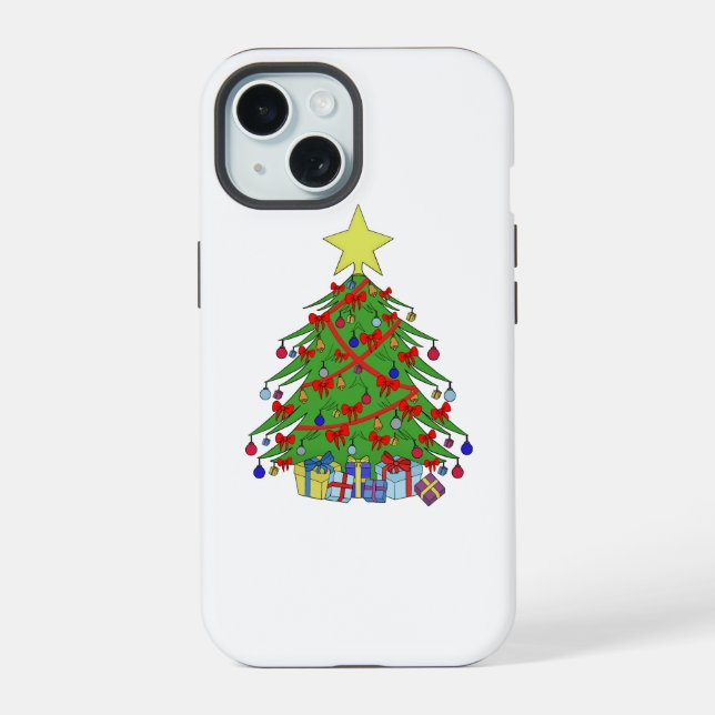 Coque iPhone 15 Sapin de Noël (Verso)