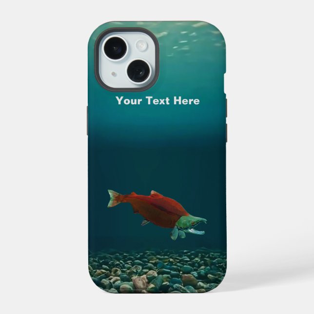 Coque iPhone 15 Saumon rouge (Verso)