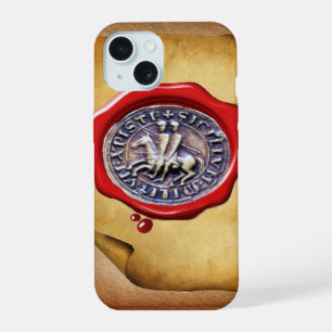 Coque iPhone 15 SCEAU DES TEMPLIERS cire parchemin