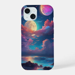 Coque iPhone 15 Scène nocturne colorée et vibrante au-dessus d'un