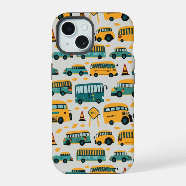 Coque iPhone 15 School Bus (Verso)
