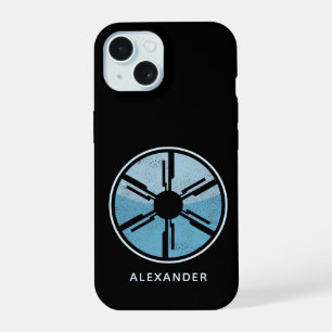 Coque iPhone 15 Sci-Fi Cosmique Espace Bleu Ombre Nerd Futuriste