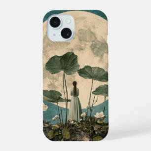 Coque iPhone 15 Sérénité au Clair de Lune – Scène Vintage Lotus