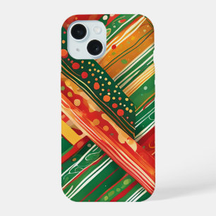 Coque iPhone 15 serviette de cuisine patchwork colorée fiesta