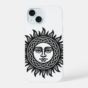 Coque iPhone 15 Sigil du Visage Solaire – Emblème du Soleil Noir