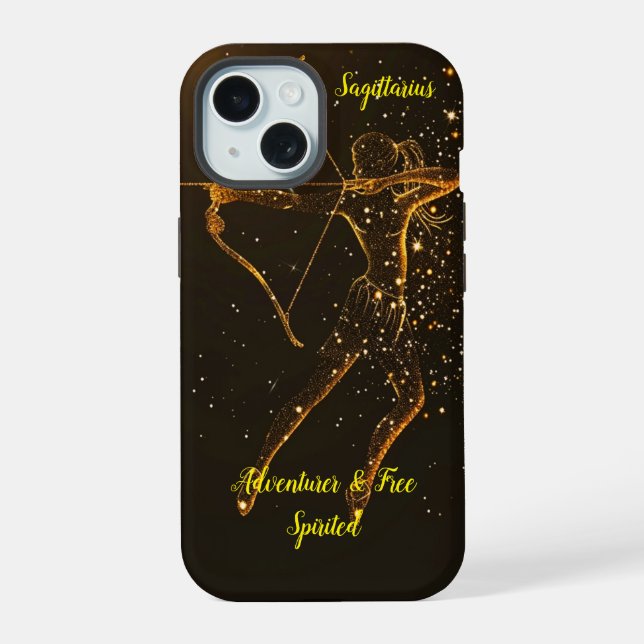 Coque iPhone 15 Signe astrologique Sagittaire  (Verso)