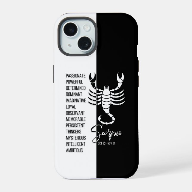 Coque iPhone 15 Signe du zodiaque Scorpion (Verso)