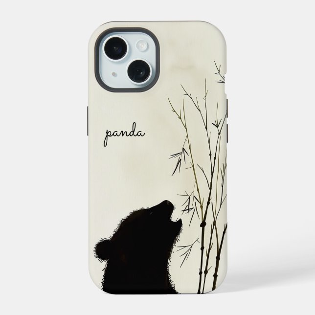 Coque iPhone 15 Silhouette de Panda (Verso)