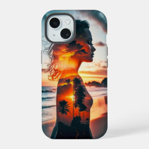 Coque iPhone 15 Silhoutte de déesse avec étui téléphonique du couc