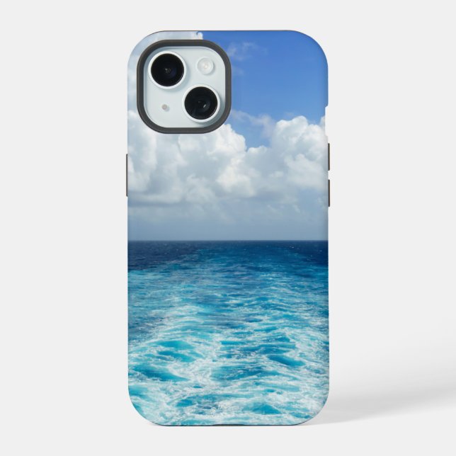 Coque iPhone 15 Sillage Océanique - Navire de Croisière (Verso)