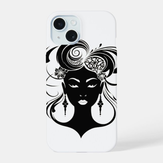 Coque iPhone 15 silucide féminin (Verso)