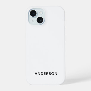 Coque iPhone 15 Simple Personnalisé Blanc Personnalisé