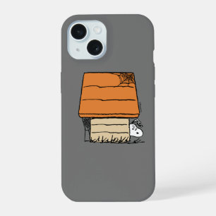 Coque iPhone 15 Snoopy Halloween Spider Web Doghouse