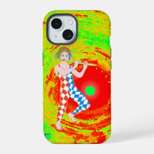 Coque iPhone 15 Soleil rouge et un art de bouffon