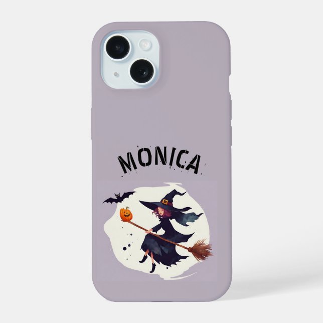 Coque iPhone 15 Sorcière du Coven Club Violet Halloween  (Verso)