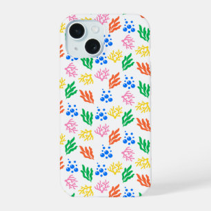 Coque iPhone 15 Sous le corail de mer étui téléphonique Motif sans