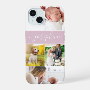 Coque iPhone 15 Souvenirs de famille écriture personnalisée nom ro
