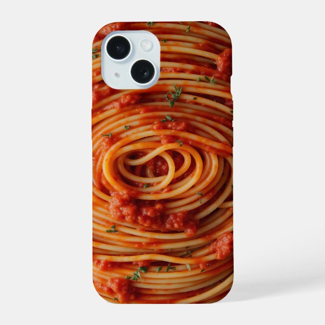 Coque iPhone 15 Spaghetti à la sauce tomate (Verso)