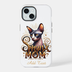 Coque iPhone 15 Sphynx Chat Personnalisé Fête de la Mère