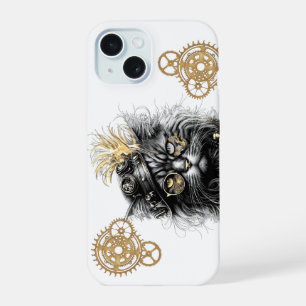 Coque iPhone 15 Spunky Paws Le Chat Steampunk Funky