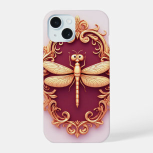 Coque iPhone 15 Style artistique esthétique de joaillerie libellul