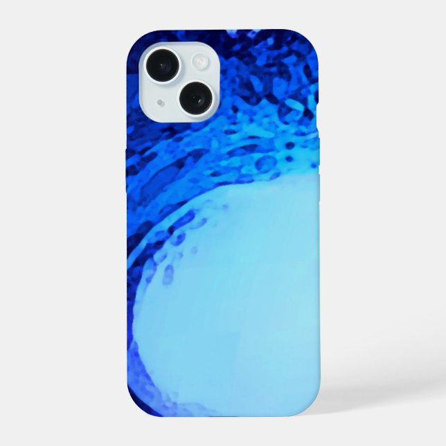 Coque iPhone 15 Style surf vague bleue (Verso)