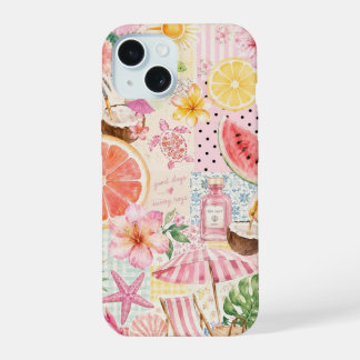 Coque iPhone 15 Sunny Rays Summer Aesthetic Collage