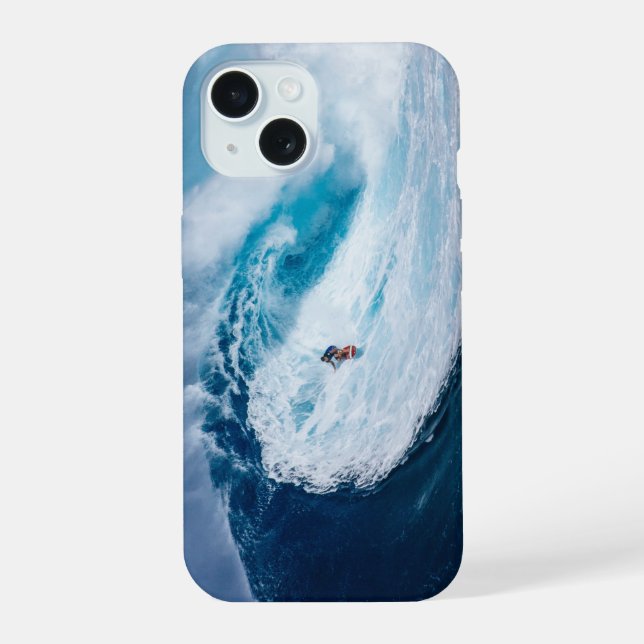 Coque iPhone 15 Surfer sur les Tubes (Verso)