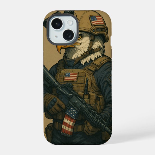 Coque iPhone 15 Symbole d'opération américain (Verso)