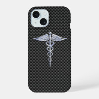 Symbole Médicale Chrome Caduceus Carbon Décor Fibr