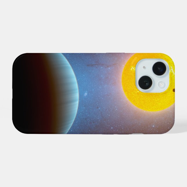 Coque iPhone 15 Système stellaire Kepler-10. (Verso Horizontal)