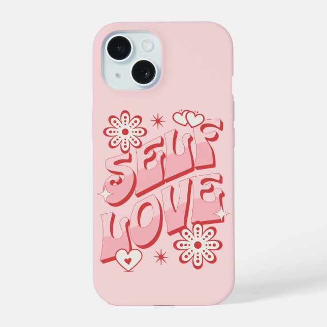 Coque iPhone 15 T-Shirt Rétro Amour de Soi (Verso)