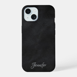 Coque iPhone 15 Tableau noir élégant avec nom