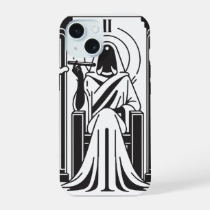Coque iPhone 15 Tarot Grande Prêtresse Fumée de Weed Occulte