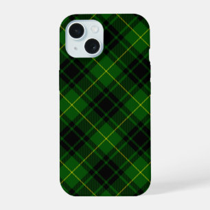 Coque iPhone 15 tartan vert MacArthur à carreaux