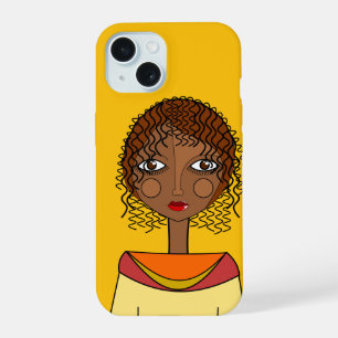 Coque iPhone 15 Téléphone Abstrait joli visage