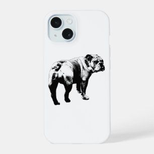 Coque iPhone 15 Téléphone Bulldog, dos audacieux