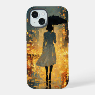 Coque iPhone 15 Téléphone de nuit Rainy