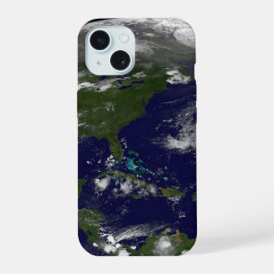 Coque iPhone 15 Tempêtes Tropicales Sur La Planète Terre.