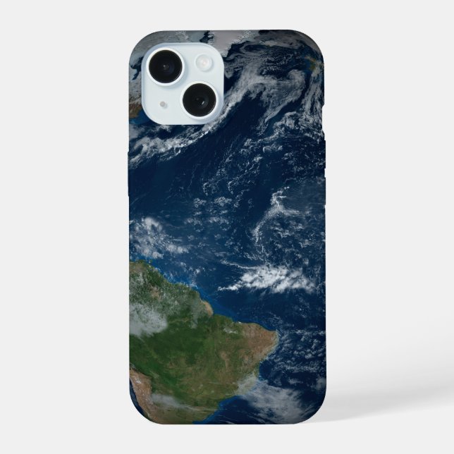 Coque iPhone 15 Terre Avec Nuages Et Glace De Mer (Verso)