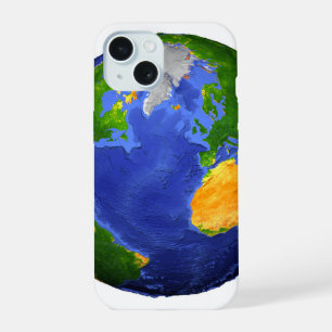 Coque iPhone 15 Terre complète montrant des données topographiques
