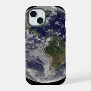 Coque iPhone 15 Terre entière avec l'ouragan Irène sur la côte est