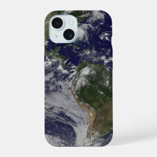 Coque iPhone 15 Terre entière avec l'ouragan Irène sur la côte est