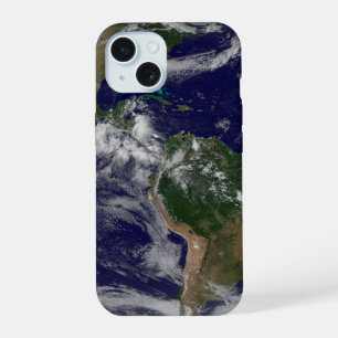 Coque iPhone 15 Terre entière montrant divers systèmes de tempêtes