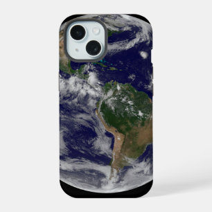 Coque iPhone 15 Terre entière montrant divers systèmes de tempêtes