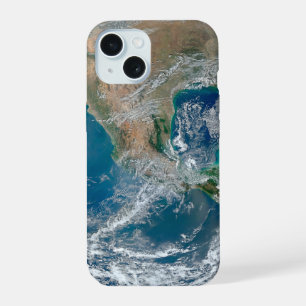 Coque iPhone 15 Terre entière montrant l'Amérique du Nord et le Me